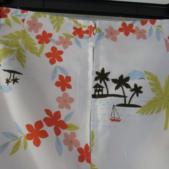 Tropical Floral Reversible Mini Skirt Sz M Flower - Picture 4 of 10